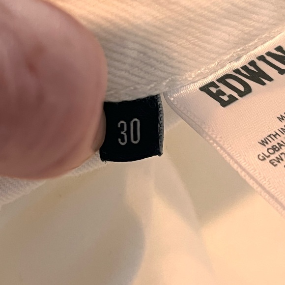 EDWIN (Anthropologie) White Jeans Hana Straight Crop Size 30 NWT Retail $208 - Picture 12 of 12